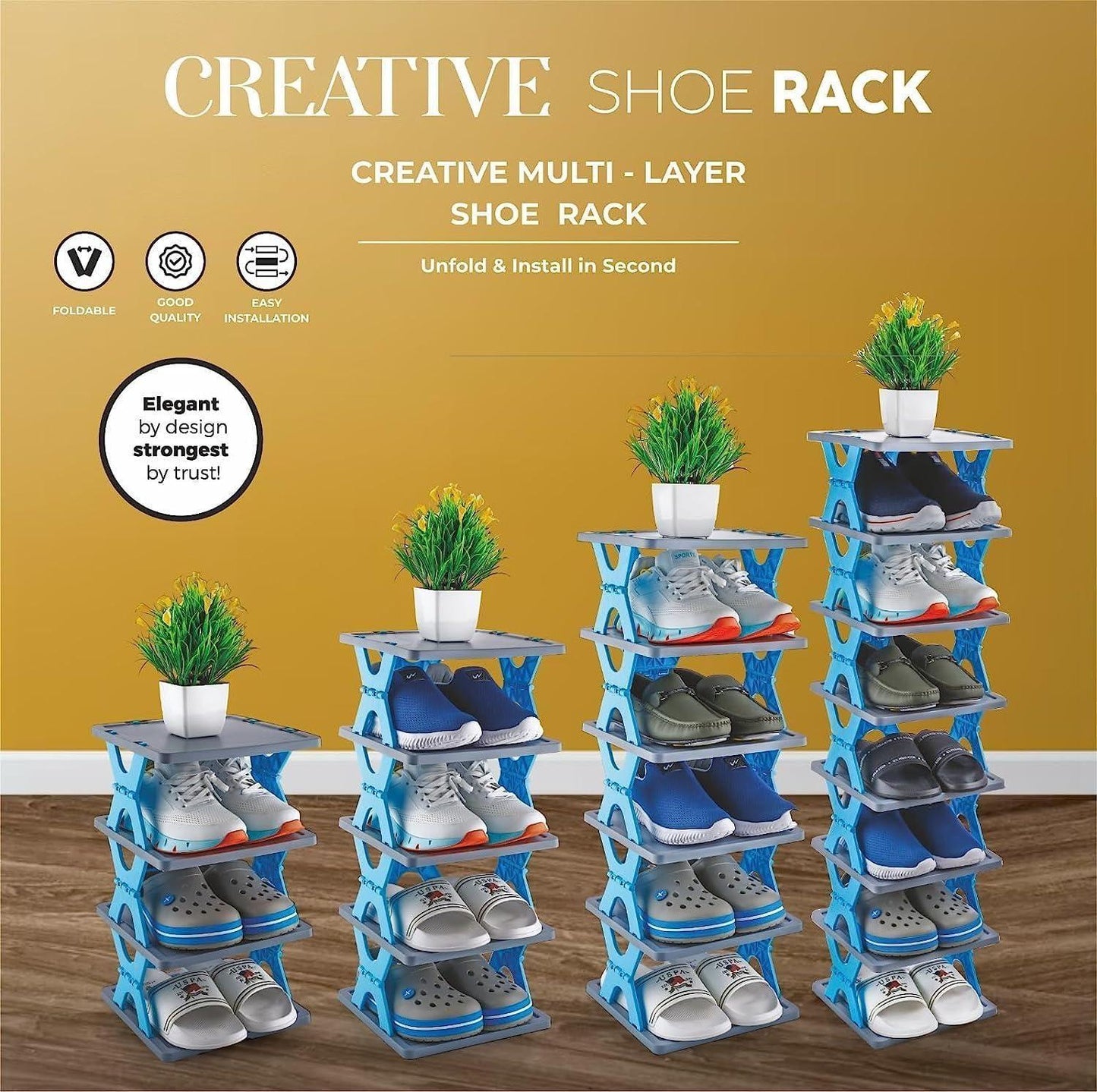 Smart Foldable Shoe Rack 6 Layer