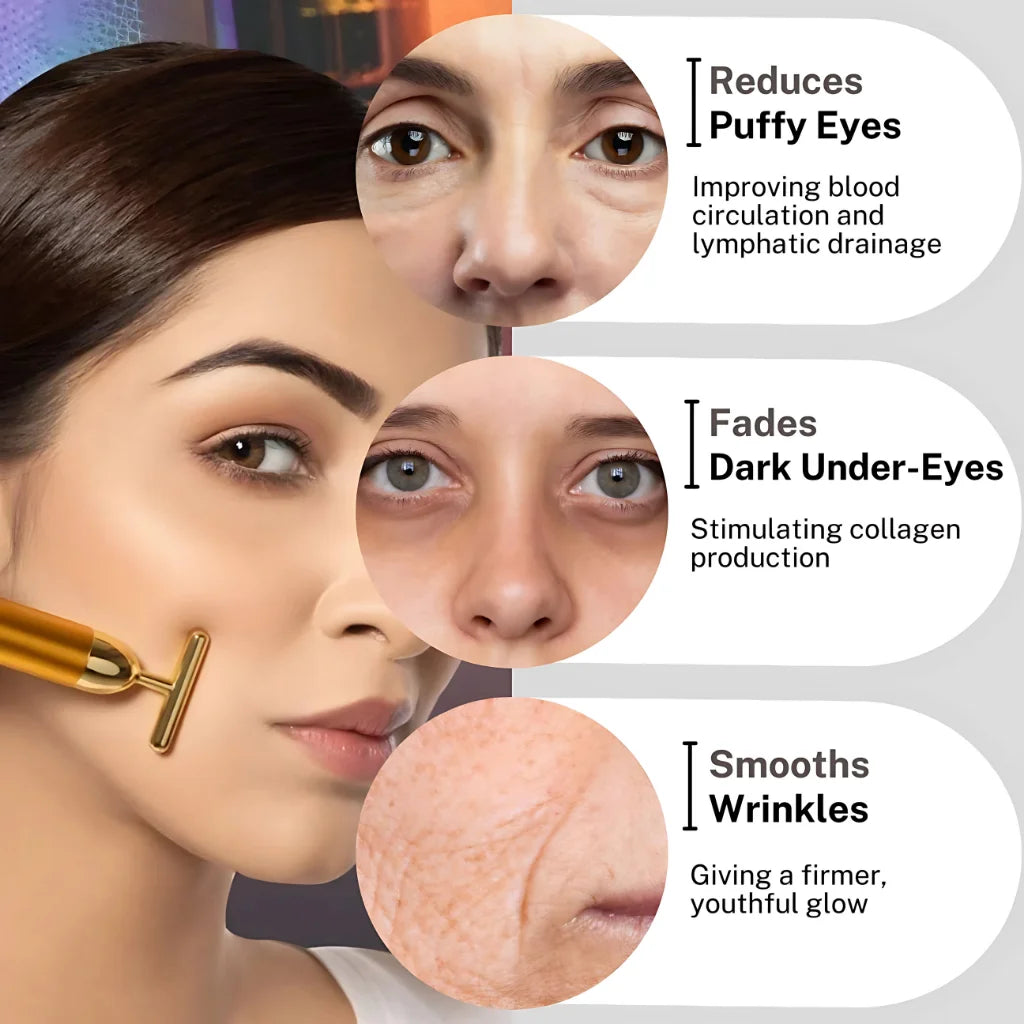 🔥 HOT SALE 🔥 24K Gold Facial Massager – Instant Lift & Youthful Glow 🌟50% OFF🌟🌟