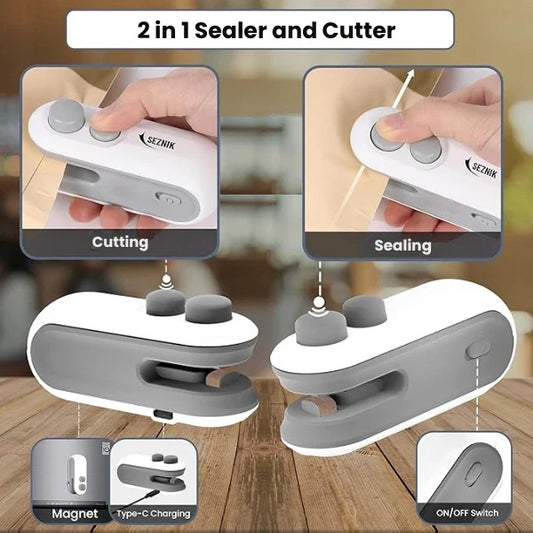 FreshLock™ – 🔥 Portable Mini Sealer – 2-in-1 Sealer & Cutter
